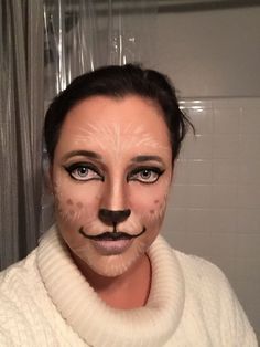 Polar Bear Makeup Halloween 2016 Polar Bear Makeup Halloween, Polar Bear Halloween Costume, Polar Bear Face Paint, Bear Makeup Halloween, Polar Bear Makeup, Animal Transformation, Polar Bear Costume, Hell Knight