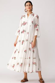 Neck Reference, White Tiered Dress, Indian Dessert, White Embroidered Dress, Affordable Bridesmaid Dresses, Off White Dresses, Embroidered Maxi Dress, Draped Dress, White Maxi Dresses