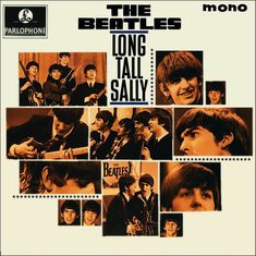 the beatles album cover art for long tail saily, featuring many pictures of their band members