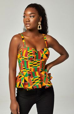 Traditional African clothing Kente Corset, Ankara Corset, Peplum Corset, Ankara Tops, African Tops, African Print Tops, African Print Skirt, Wax Fabric