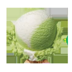 a green and white ice cream ball