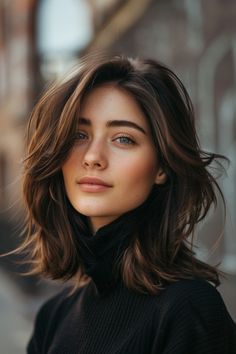 Classical Hairstyles Women, Professional Womens Hairstyles, Long Hair Behind Ears Hairstyles, Short Brown Hair Green Eyes, Collarbone Length Haircut, Classic Hairstyles Women, Effortless Haircut, Wash And Wear Hairstyles, Wash And Go Hairstyles