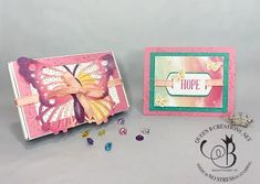 two greeting cards with butterflies on them