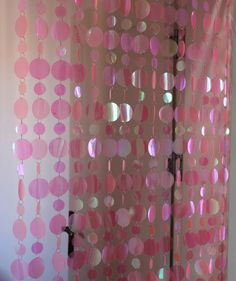 Sequins Curtains-ToShay.org Cuartos Ideas, Sequin Curtains, Glitter Curtains, Bedroom Closet Doors, String Curtains, Beaded Curtain, Plastic Curtains, Pink Curtains, Curtain Wall