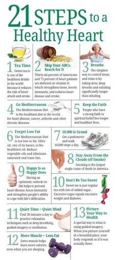 21 Steps to a Healthy Heart Resep Diet, Healthy Diet Tips, Diet Vegetarian, Good Health Tips, Health Advice, Health Info