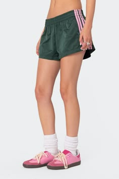 Nikki Nylon Shorts – edikted Sporty Shorts Outfit, Adidas Shorts Outfit, Comfy Party, Fall Thrift, Nylon Shorts, Sporty Shorts, Cute Preppy Outfits, Lazy Day Outfits, Adidas Shorts