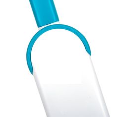 a white and blue object is shown against a white background with no image to describe