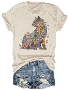 PRICES MAY VARY. Cat Mom Shirt For Women Casual Short Sleeve Floral Cat Animal Lover Shirt Graphic Tees Tops Material: soft material; Lightweight, soft and breathable. Style:Round Neck Tops, short sleeve T-Shirt, graphic tshirt, casual tops, funny cute tees. Suitable for matching pants, leggings, skirts, shorts, jeans, and so on. As different computers display colors differently, the color of the actual item may vary slightly from the above images, thanks for your understanding. Shirt For Women Casual, Cute Tees, Cat Mom Shirt, Animal Graphic Tee, Cat Mom Shirts, Floral Cat, Cat Graphic Tee, Cat Animal, Animal Graphic