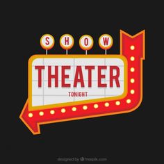 the show theater sign with lights on it