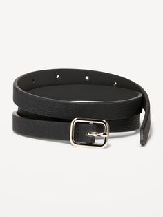 Slim faux textured-leather belt, with metal D-ring buckle.  Measures approximately 3/4" wide.  This belt is worn at high hip.  XS/S = sizes 0-6; M/L = sizes 8-14; XL/XXL = sizes 16--20; 2X/3X = sizes 20-24; 3X/4X = sizes 26-30. Spot clean.  polyurethane 100% Layered Cami, Belt Women, Jack Black, Old Navy Women, Cami Tanks, D Ring, Belts For Women, Denim Women, Leather Belt