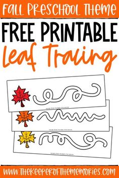 the fall preschool theme is free printable leaf training for kids to practice their handwriting and writing skills