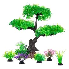 Aquarium Artificial Plastic Plants Decoration, Green Tree & Grass Aquarium Decor, Goldfish Tank Decorations Set, Betta Fish T Large Fish Tanks, Goldfish Tank, Aquarium Decorations, Fish Tank Decorations, Tall Plants, Green Tree