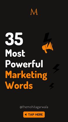 the cover of 35 most powerful marketing words