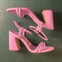 Brand New With Box Pink Platform Chunky Heels, Green Top Pink Heels, Chunky Pink Platform Heels, Steve Madden Shoes, Leather Cord, Color Purple, Women's Shoes Sandals, Steve Madden, Block Heels