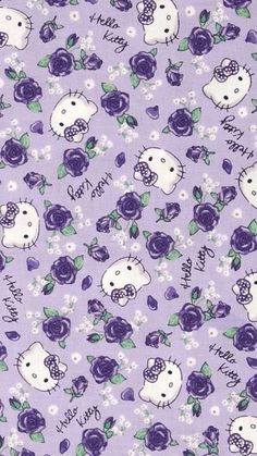 Purple Hello Kitty Wallpaper, Sanrio Pattern, Purple Hello Kitty, Sanrio Wallpapers, Hello Kitty Backgrounds, Hello Kitty Drawing