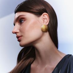 A dazzling twist on classic statement studs, the Gaia Midi Jet Earrings in Gold Luxe are inspired by the Greek Goddess Gaia, the mother of the earth and all life. Featuring an earth-dome shape adorned with delicate crystals, these earrings blend bold, modern elegance with smooth, hand-painted textures and sparkling details. Handmade in Detroit, they offer a unique touch of sophisticated glamour for those who seek a look that’s truly one-of-a-kind.  Materials: 24K Gold Foil, Preciosa® Crystals, W Greek Goddess Gaia, Earth Dome, Stocking Fillers For Her, Forever Jewelry, Earrings In Gold, Jewelry Ring Box, Men's Jewelry Rings, Greek Goddess, Of The Earth