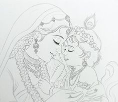 a drawing of two women embracing each other