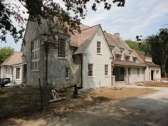 an old stone house is being renovated