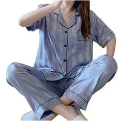 BLVB Womens Satin Pajama Sets Short Sleeve Sleepwear Soft Button down Shirts with Long Pants Nightwear Lounge Pj Set Welcome to BLVB store, I wish you a happy shopping Our products are produced in our own factory with various styles We offer various discounts, and we offer a 30-day quality guarantee please rest assured to place an order If you have any questions, please feel free to contact me, it is our honor to serve you SOMEONE ASKED Q: Is the quality of the clothes as described? A: Yes, if t Satin Pajama Sets, Long Pajama Pants, Winter Sleepwear, Silky Pajamas, Silk Pajamas Women, Satin Cami Top, Satin Pajama, Silk Pajama Set, Satin Pyjama Set