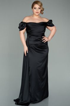 Wear the Melissa gown to make a bold entrance at your next black-tie event. It's made of satin fabric and falls from the neckline through a stunning silhouette to the floor-skimming hem. Features: Fitted ruched silhouette Off shoulder straps Zip up back closureSide Skirt Floor length fitted skirt with side leg slit, floor length side train Fabric info: Satin This dress is available in multiple colors. Looking for curvy options? (View Curvy Collection) Size guide: For sizing, please refer to the Plus Size Gowns Formal, Black Tie Event Dresses, Plus Size Evening Dress, Black Formal Gown, Wedding Outfits For Women, Mother Of The Bride Gown, Plus Size Gowns, Black Tie Dress, Evening Dresses Plus Size