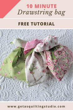 the instructions for how to make drawstring bags with free sewing pattern on it