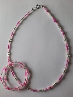 Hand made pink beaded necklace 16". Fun Pink Adjustable Beaded Necklaces, Pink Beaded Strand Necklace, Handmade Pink Beaded Strand Necklace, Y2k Pink Beaded Necklaces, Pink 8mm Beaded Necklace, Beaded Necklace, Jewelry Necklaces, Etsy Accessories, Bathing Beauties