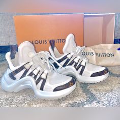 Barely Worn! The Price On These Sneakers Increase Every Year. Snag Them While They’re Reasonably Priced! All Original Boxing Included. Louis Vuitton Shoes, Womens Shoes Sneakers, Shoes Sneakers, Louis Vuitton, Women Shoes, Sneakers, Color