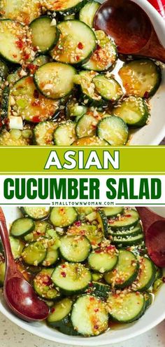 Try this Asian cucumber salad recipe! It's ready in just 20 minutes. Perfectly sweet and spicy, it's a delicious side dish for all your grilled fare. Enjoy it as an easy meal for lunch, too! Asian Cucumber Salad Recipe, Asian Cucumber Salad, Cucumber Salad Recipe, Cucumber Recipes Salad, Cucumber Recipes, Cucumber Salad, Veggie Dishes, Asian Dishes, Side Salad