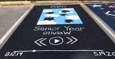 the sidewalk is decorated with chalk and stars