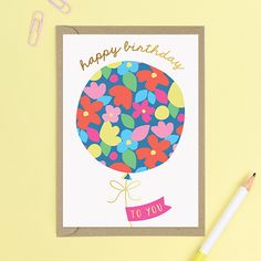 Balloon Birthday Card Balloon Birthday Card, Beautiful Birthday Card, Beautiful Birthday Cards, Birthday Card For Her, Large Balloons, Balloon Birthday, Birthday Cards For Women, Beautiful Birthday, Beautiful Greeting Cards