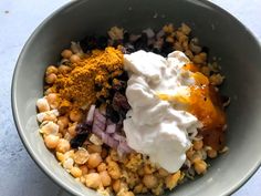 a bowl filled with different types of food