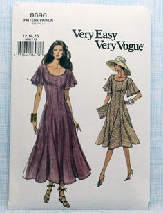 an image of a woman's dress and hat sewing pattern on a piece of paper