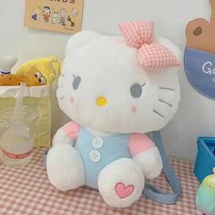 New Sanrio Hello Kitty Kawaii Plush Backpack Stuffed Animals Dolls Toys Plushie Bag Anime Cartoon Kt Shoulder Backpacks Bags - Brand My Case Plushie Bag, Kawaii Kitty, Bag Cartoon, Plush Backpack, Kawaii Plush, Shoulder Backpack, Hello Kitty Plush, Kawaii Animals, Anime Cartoon