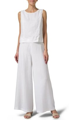 Vivid Linen, Linen Fashion, Comfortable Style, Wide Leg Linen Pants, White Pants, Linen Clothes, Linen Dresses, Comfortable Fashion