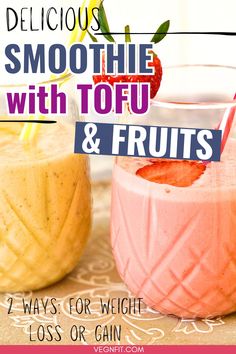 Smoothie with Tofu and Fruits. Tofu Smoothie Recipes, Smoothie Recipes Protein, Tofu Smoothie, Wholesome Breakfast, Recipes Protein, Smoothie Fruit, Protein Smoothie Recipes, Wfpb Recipes, Healthy Vegan Snacks