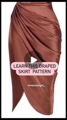 Dress For Stitching, Sleeve Pattern For Dress, Skirt Stitching Tutorials, How To Stitch A Dress, Fashion Designing For Beginners, Drape Skirt Pattern Tutorials, Sewing Pattern Design Tutorials, Stitching Dresses Tutorials, How To Sew A Skirt