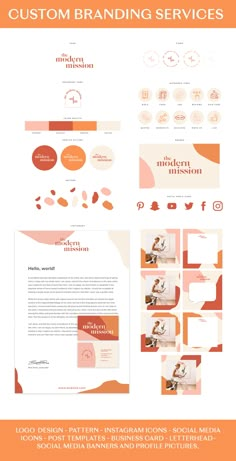 an orange and white brochure with the words custom branding services on it