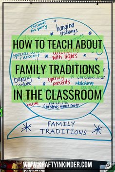 a poster with the words how to teach about family traditions in the classroom on it