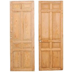 two wooden doors are open on a white background with clippings to the left and right side