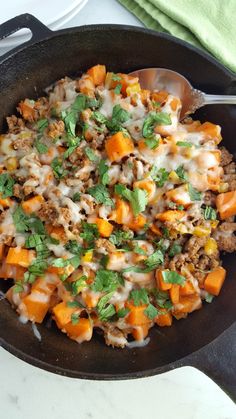 this is an image of ground turkey sweet potato skillet