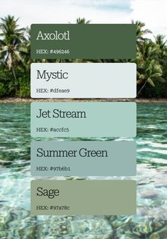 an image of some water that is in the middle of different colors and font styles