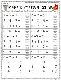 make 10 or use a double worksheet