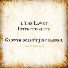 a quote from john c maxwell on the law of internationality growth doesn't just happen