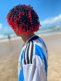 Red Curly Hair Men, Men Dyed Hair, 2025 Hairstyles, Short Permed Hair, Red Hair Men, Black Red Hair, Highlights Curly Hair, Cute Dreads, Red Curly Hair