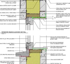 the details of an external wall and floor plan for a house in australia, with detailed details to each section