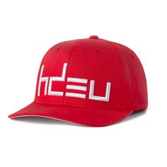 This 6 panel red flexfit hat features an embroidered "HDEU" logo in white on the front, as well as a secondary logo embroidered on the rear.Garment Details: 98% Cotton, 2% Spandex Secondary Logo, Garment Details, Red Panels, Logo Embroidered, Hats For Men, Spandex, ? Logo, Hats, Red