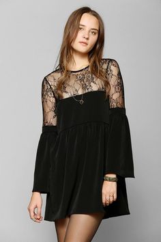 Oh My Love Lace-Top Bell-Sleeve Dress #urbanoutfitters Party Maxi Dresses, Lace Bell Sleeve Dress, Oh My Love, Urban Dresses, Bell Sleeve Dress, Bell Sleeve, Maxi Dresses, Oh My, Cocktail Party