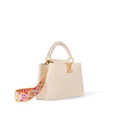 LOUIS VUITTON® - Capucines Bb - Creme Nacre Coral Louis Vuitton Capucines, Trunk, Trunk Bag, Monogram Bag, Business Bag, Buckle Shoes, Wallet Pouch, Wallet Chain, Long Wallet