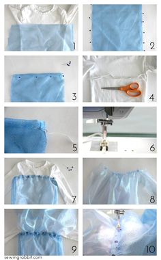 instructions to sew a shirt using plastic bags