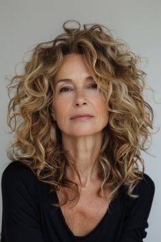 Curly Hairstyles for Women Over 40 Curly Classy Hairstyles, For Curly Hair, How To Embrace Curly Hair, Middle Part Curly Hair, Natural Curly Hairstyles, Curly Shag Haircut, Split Hair, Shag Haircut